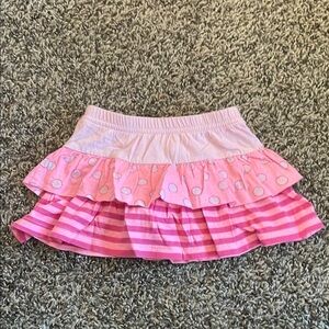Jumping Beans Ruffled Pink Polka Dot and Stripe Skort
